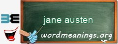 WordMeaning blackboard for jane austen